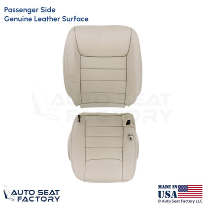 1999-2001 Fits Lincoln Town Car Genuine Leather Passenger Covers Lt. Parchment - OEM-Style Replacement Seat Cover