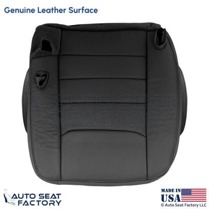1999-2001 For Lincoln Town Car Genuine Leather Driver Bottom Cover Deep Charcoal - OEM-Style Replacement Seat Cover