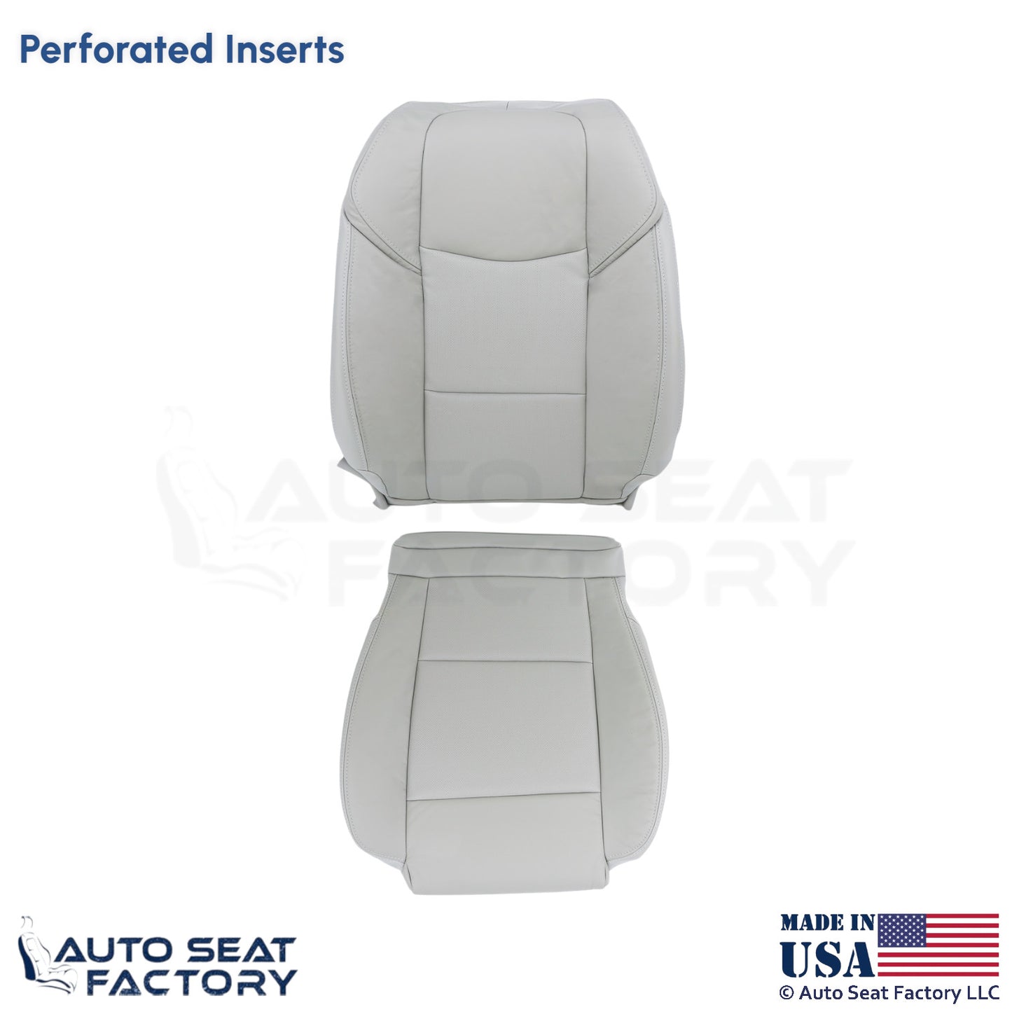 2015-2019 Fits Cadillac ATS Leatherette Front Driver Side Covers Light Neutral - OEM-Style Replacement Seat Cover