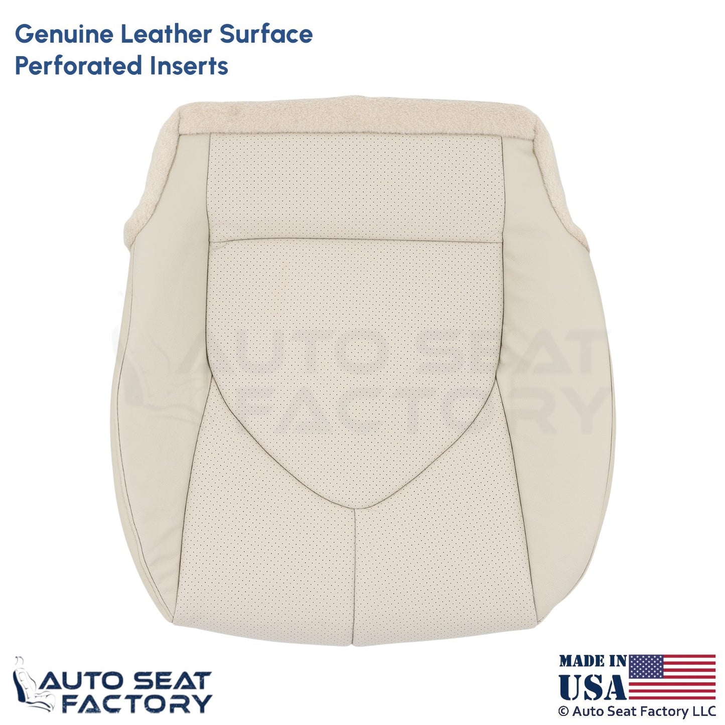 2020-2023 Fits Toyota Highlander Genuine Leather Driver Bottom Seat Cover Beige - OEM-Style Replacement Seat Cover