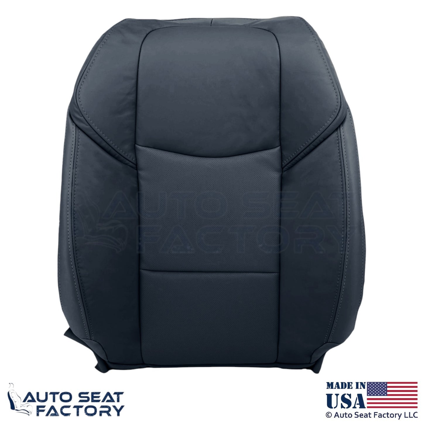 2013-2019 Fits Cadillac ATS Leather Perf Front Top Replacement Seat Covers Black - OEM-Style Replacement Seat Cover