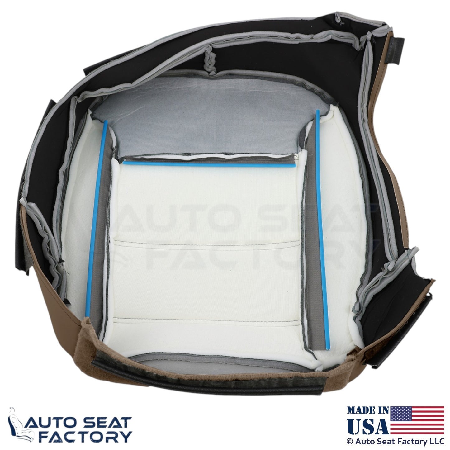 2010-2013 Fits Mercedes Benz R-Class Genuine Leather Front Bottom Covers Tan - OEM-Style Replacement Seat Cover