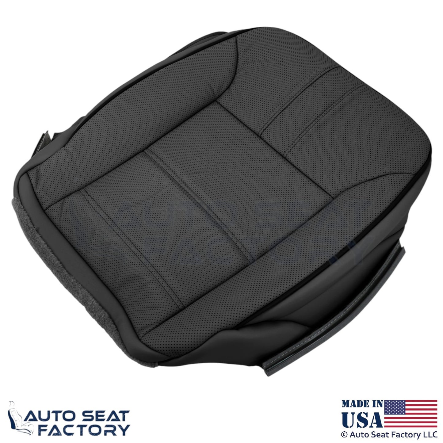 2010-2013 For Mercedes Benz R-Class Genuine Leather Passenger Bottom Cover Black - OEM-Style Replacement Seat Cover