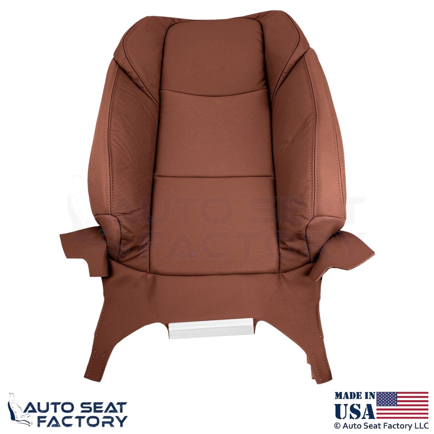 2015-2019 For Cadillac ATS Leatherette Perf Front Passenger Top Seat Cover Brown - OEM-Style Replacement Seat Cover