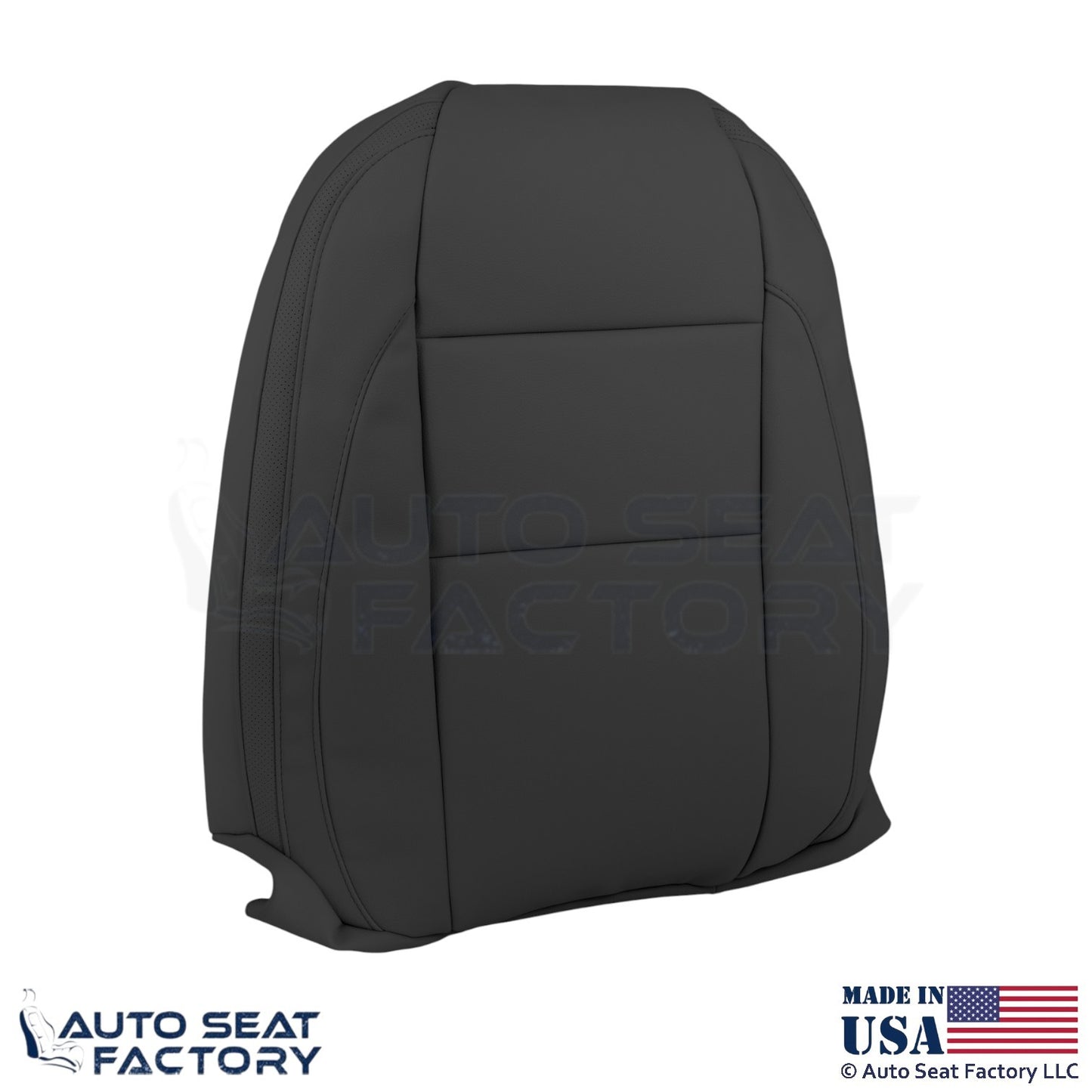 2008-2013 Fits Volvo C70 Leather Perf. Front Passenger Top Seat Cover Offblack - OEM-Style Replacement Seat Cover