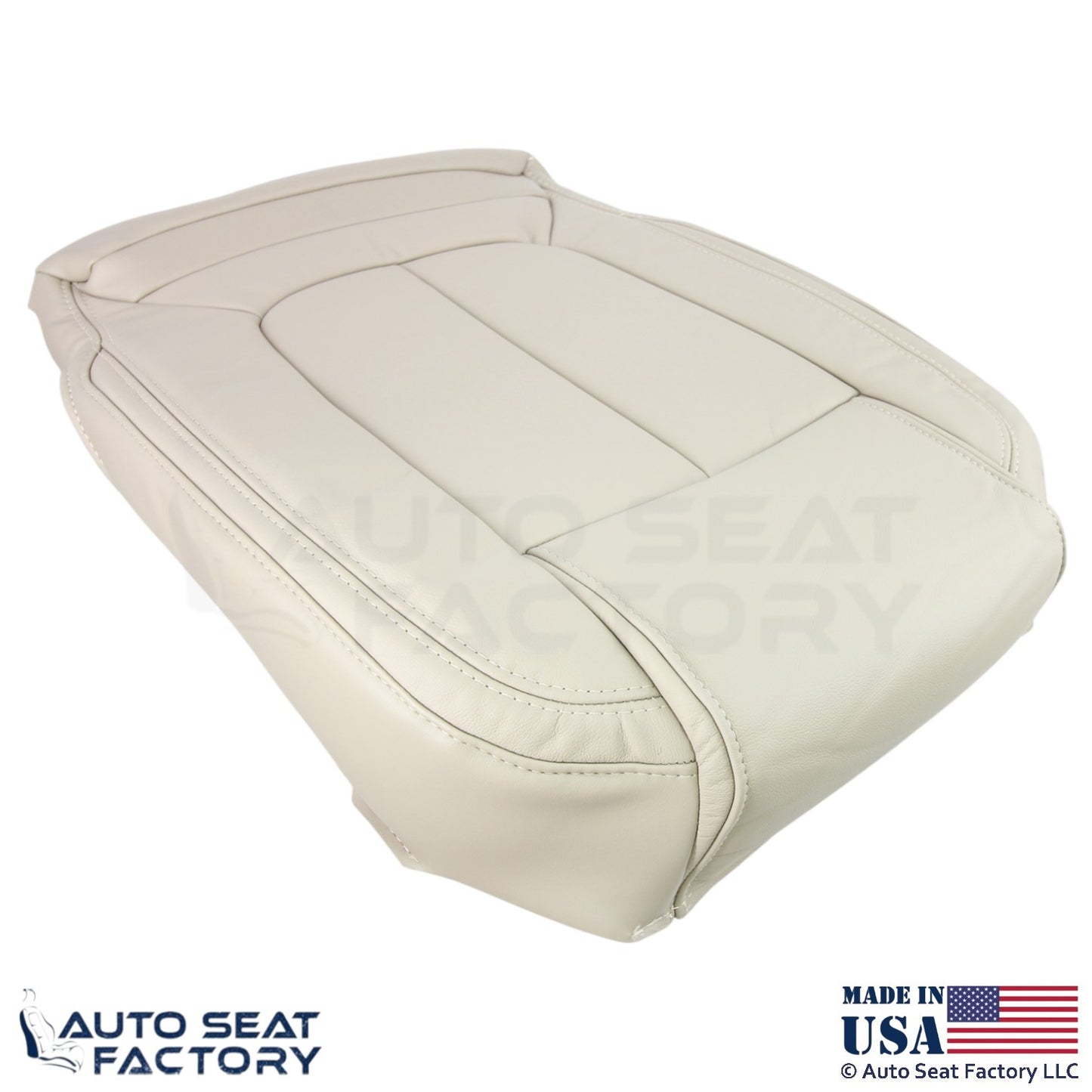 2014-2016 Fits Buick LaCrosse Genuine Leather Front Bottom Covers Light Neutral - OEM-Style Replacement Seat Cover