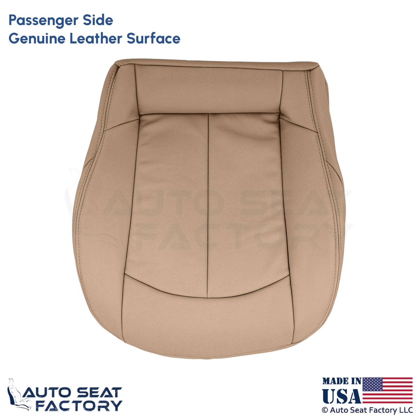 2009 Fits Mercedes Benz CLK350 Genuine Leather Passenger Bottom Seat Cover Beige - OEM-Style Replacement Seat Cover