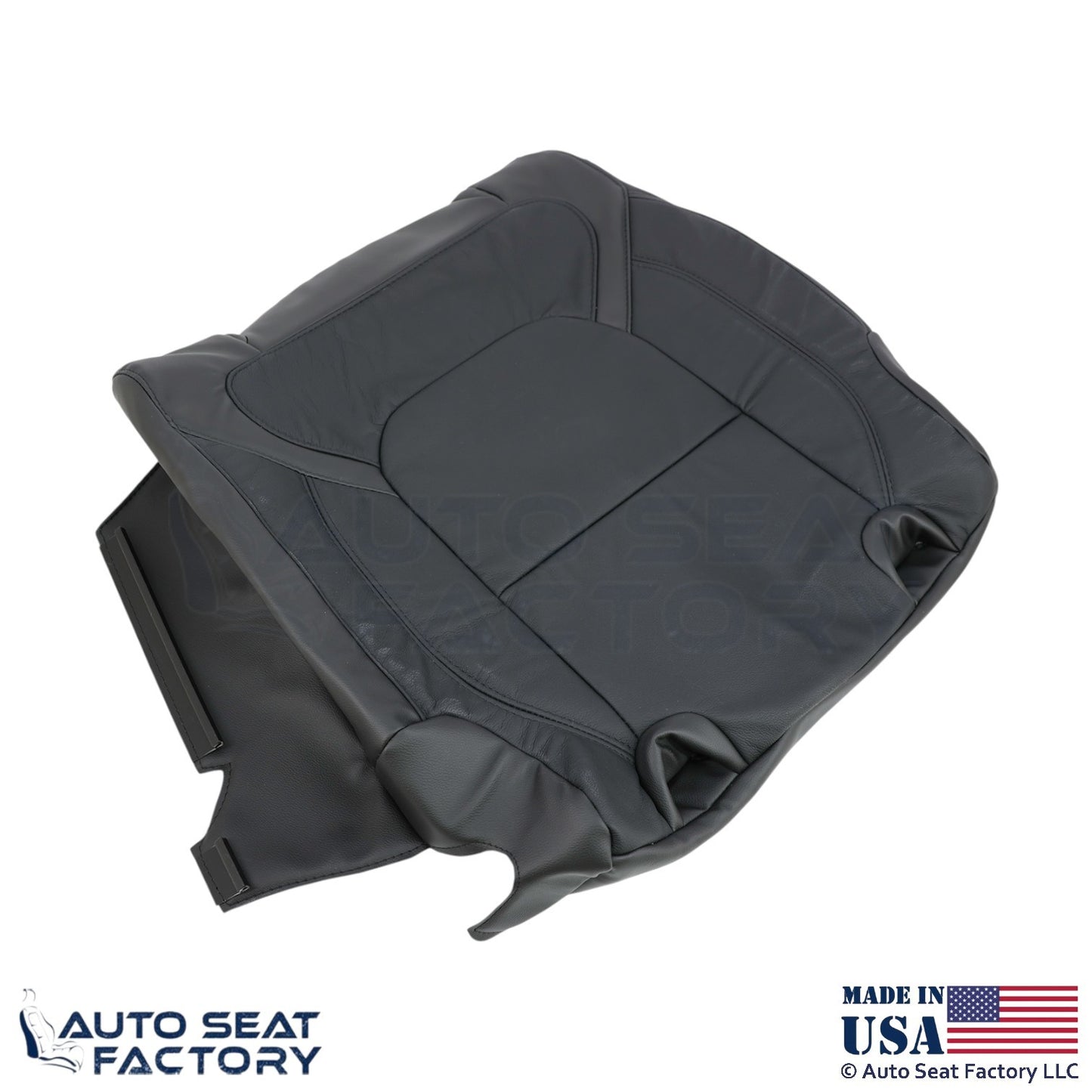 2020 For Dodge Ram 1500 Genuine Leather Rear Bench Passenger Side Top Cover BLK - OEM-Style Replacement Seat Cover