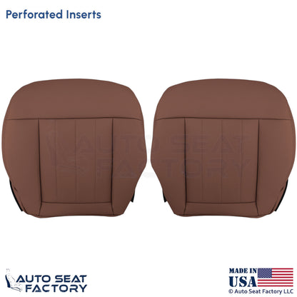 2010-2016 Fits Mercedes Benz E550 E350 Leatherette Perf. Bottom Covers Chestnut - OEM-Style Replacement Seat Cover