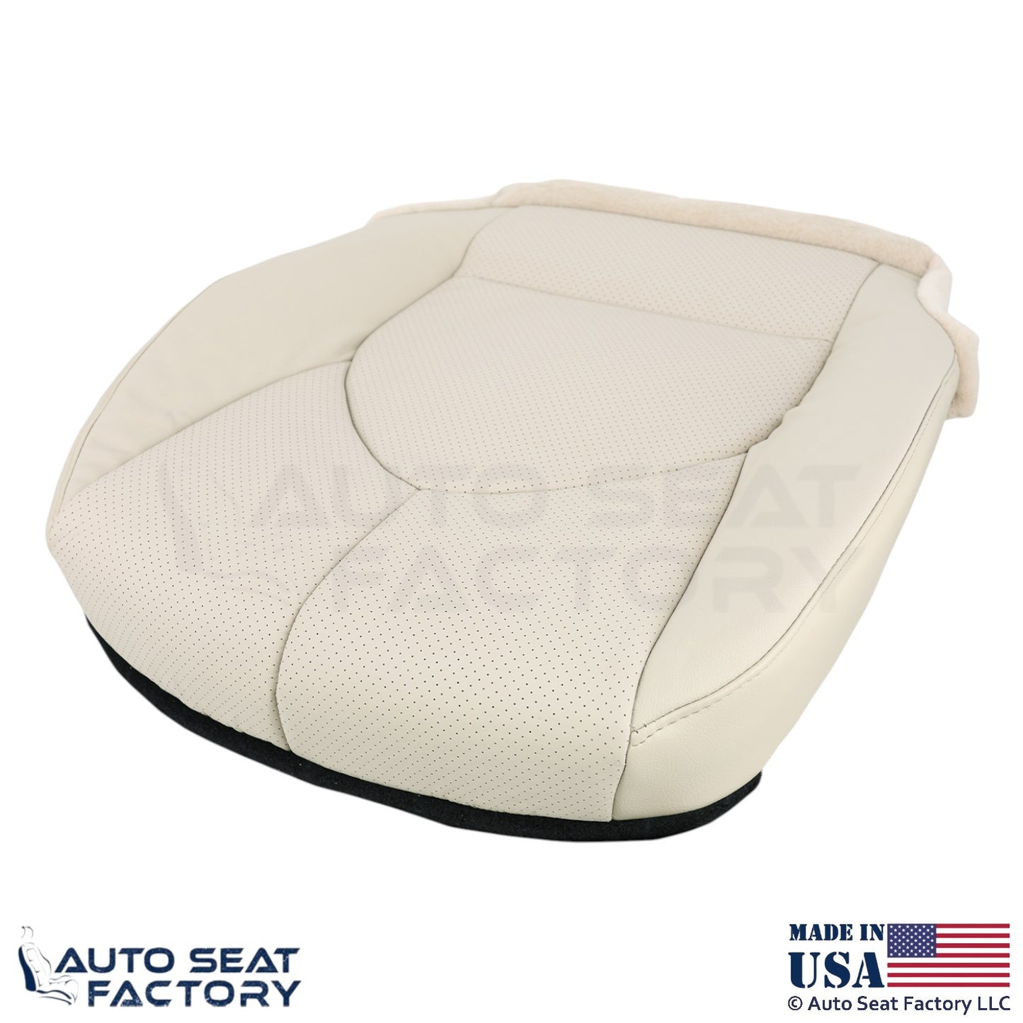 2020-2023 Fits Toyota Highlander Genuine Leather Driver Bottom Seat Cover Beige - OEM-Style Replacement Seat Cover