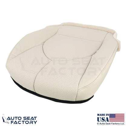 2020-2023 Fits Toyota Highlander Genuine Leather Driver Bottom Seat Cover Beige - OEM-Style Replacement Seat Cover