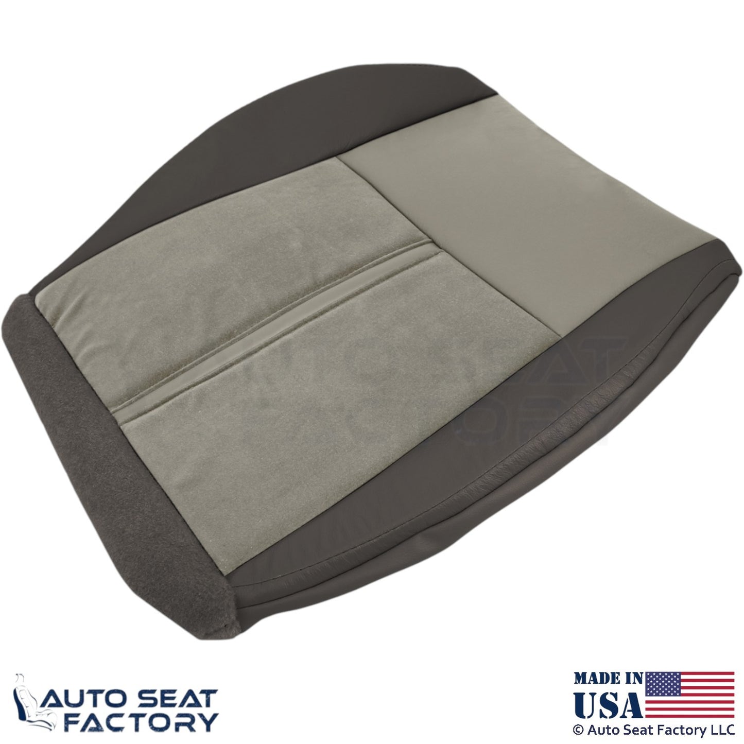 2006-2007 Fits Jeep Grand Cherokee Leather Suede Insert Driver Bottom Cover Gray - OEM-Style Replacement Seat Cover