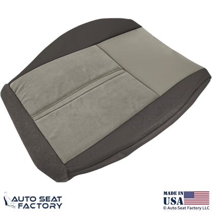 2006-2007 Fits Jeep Grand Cherokee Leather Suede Insert Driver Bottom Cover Gray - OEM-Style Replacement Seat Cover