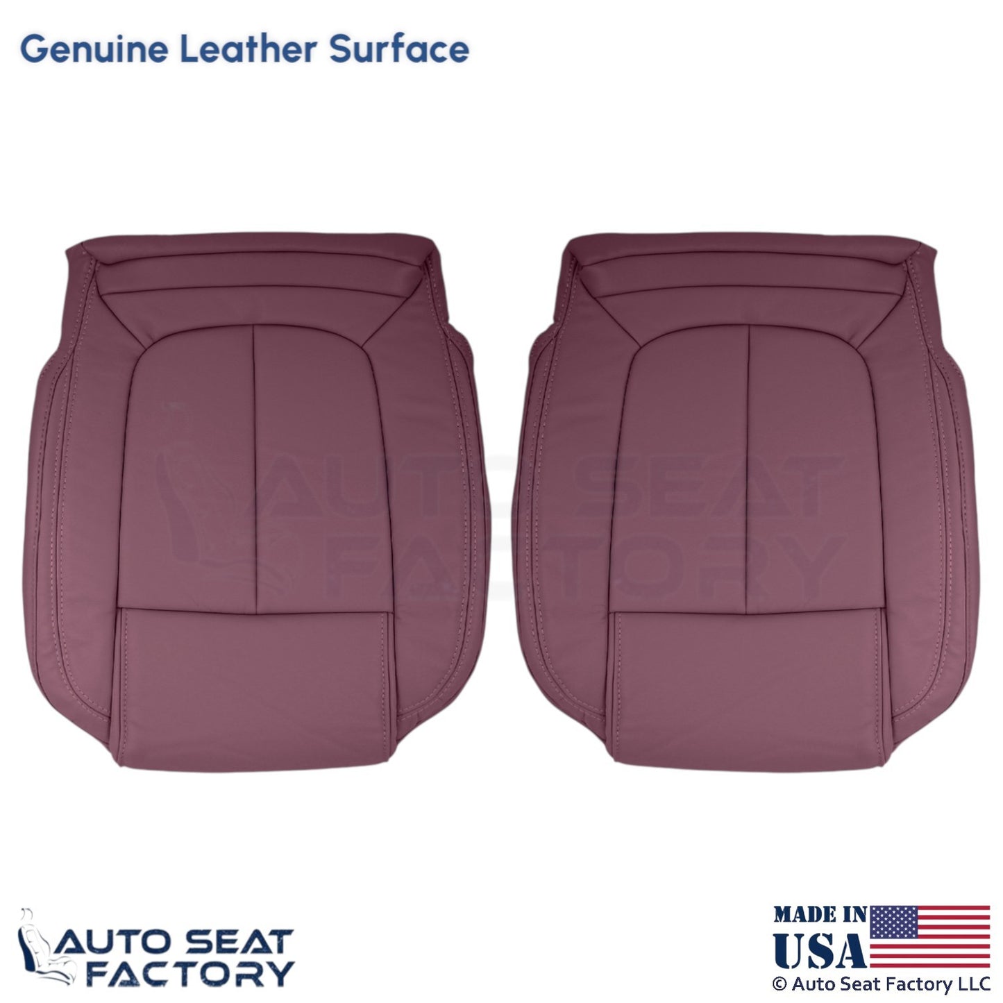 2014-2016 Fits Buick LaCrosse Genuine Leather Front Bottom Seat Covers Sangria - OEM-Style Replacement Seat Cover