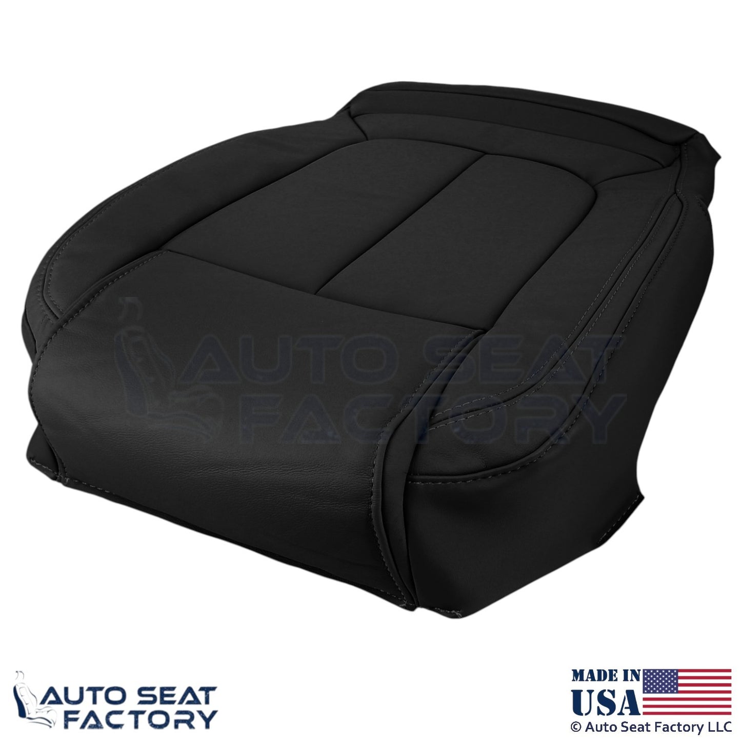 2014-2016 Fits Buick LaCrosse Genuine Leather Driver Bottom Seat Cover Ebony - OEM-Style Replacement Seat Cover