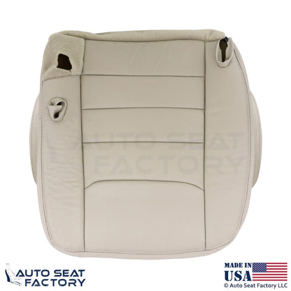 1999-2001 For Lincoln Town Car Genuine Leather Front Bottom Covers Lt. Parchment - OEM-Style Replacement Seat Cover