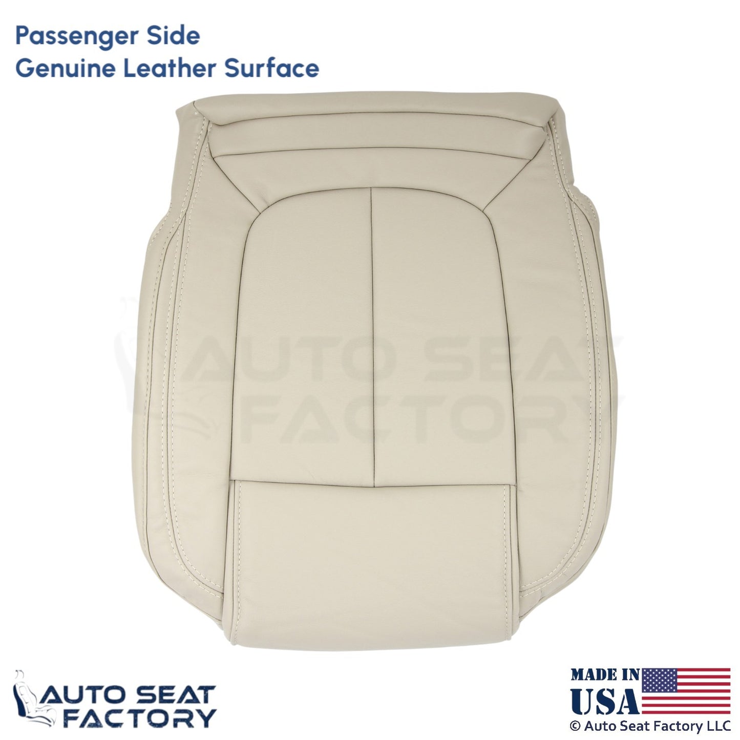 2014-2016 Fits Buick LaCrosse Genuine Leather Passenger Bottom Cover Lt. Neutral - OEM-Style Replacement Seat Cover