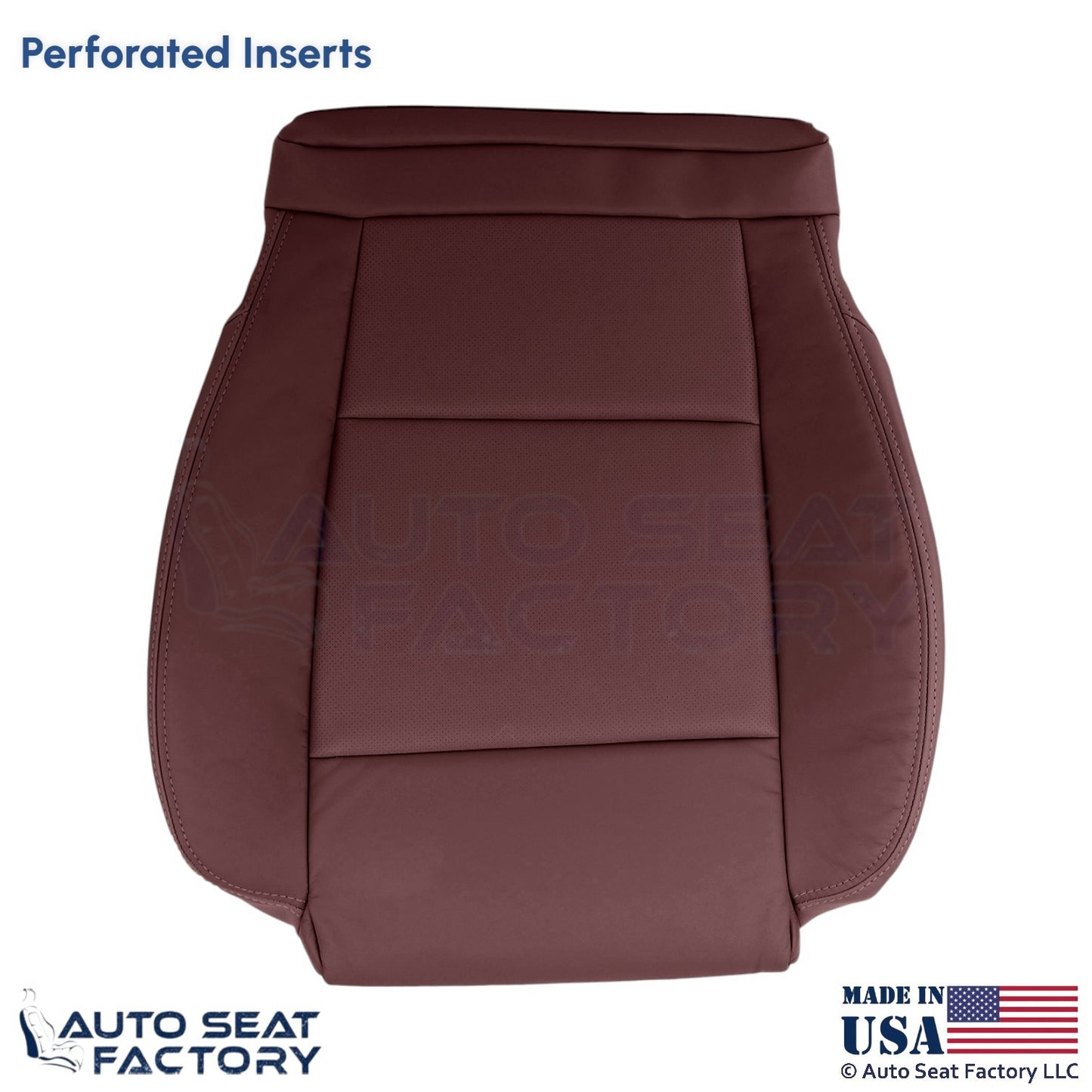 2013-2019 Fits Cadillac ATS Leather Perf Front Driver Bottom Cover Morello Red - OEM-Style Replacement Seat Cover
