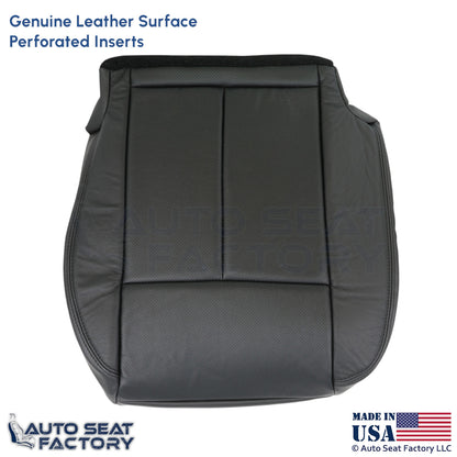 2013-2018 Fits Nissan Altima Sedan Genuine Leather Driver Bottom Cover Charcoal - OEM-Style Replacement Seat Cover