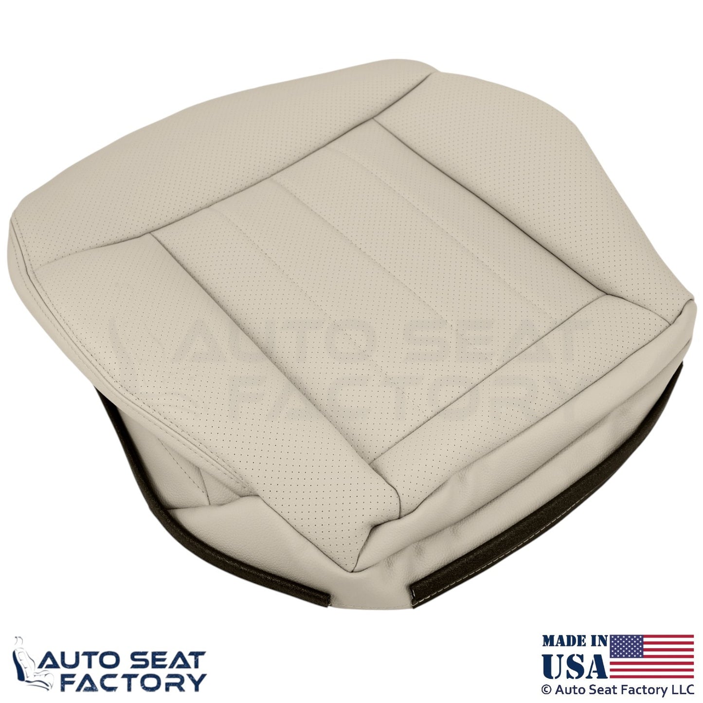 2010-2013 Fits Mercedes Benz E550 E350 Leatherette Perf. Bottom Covers Almond - OEM-Style Replacement Seat Cover
