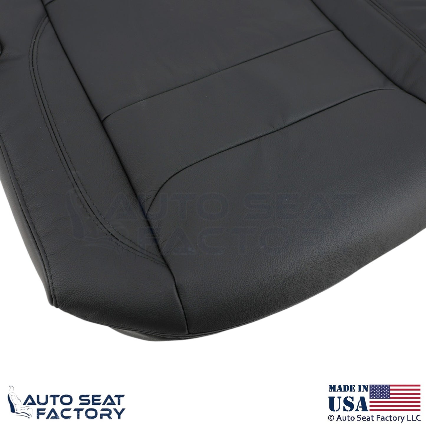 2020 Fits Dodge Ram 1500 Genuine Leather Rear Bench Passenger Side Covers Black - OEM-Style Replacement Seat Cover