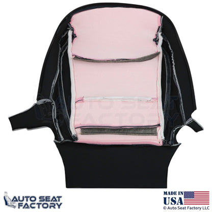 2016-2025  For Tesla Model S Leatherette Front Bottom Covers Black w/ White Stch - OEM-Style Replacement Seat Cover