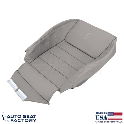 1999-2001 Fits Lincoln Town Car Genuine Leather Driver Top Cover Light Graphite - OEM-Style Replacement Seat Cover