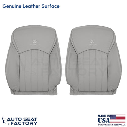 2008-2010 Fits Infiniti EX35 Genuine Leather Front Replacement Top Covers Stone - OEM-Style Replacement Seat Cover