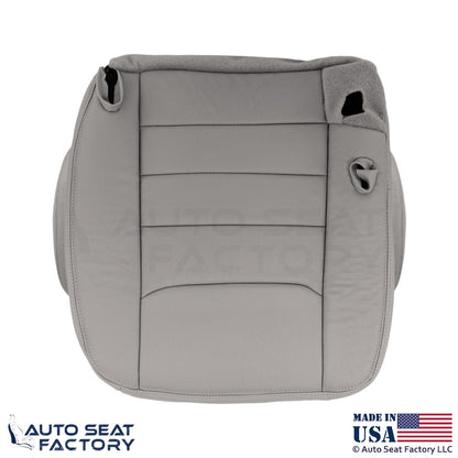 99-01 For Lincoln Town Car Genuine Leather Passenger Bottom Cover Lt. Graphite - OEM-Style Replacement Seat Cover