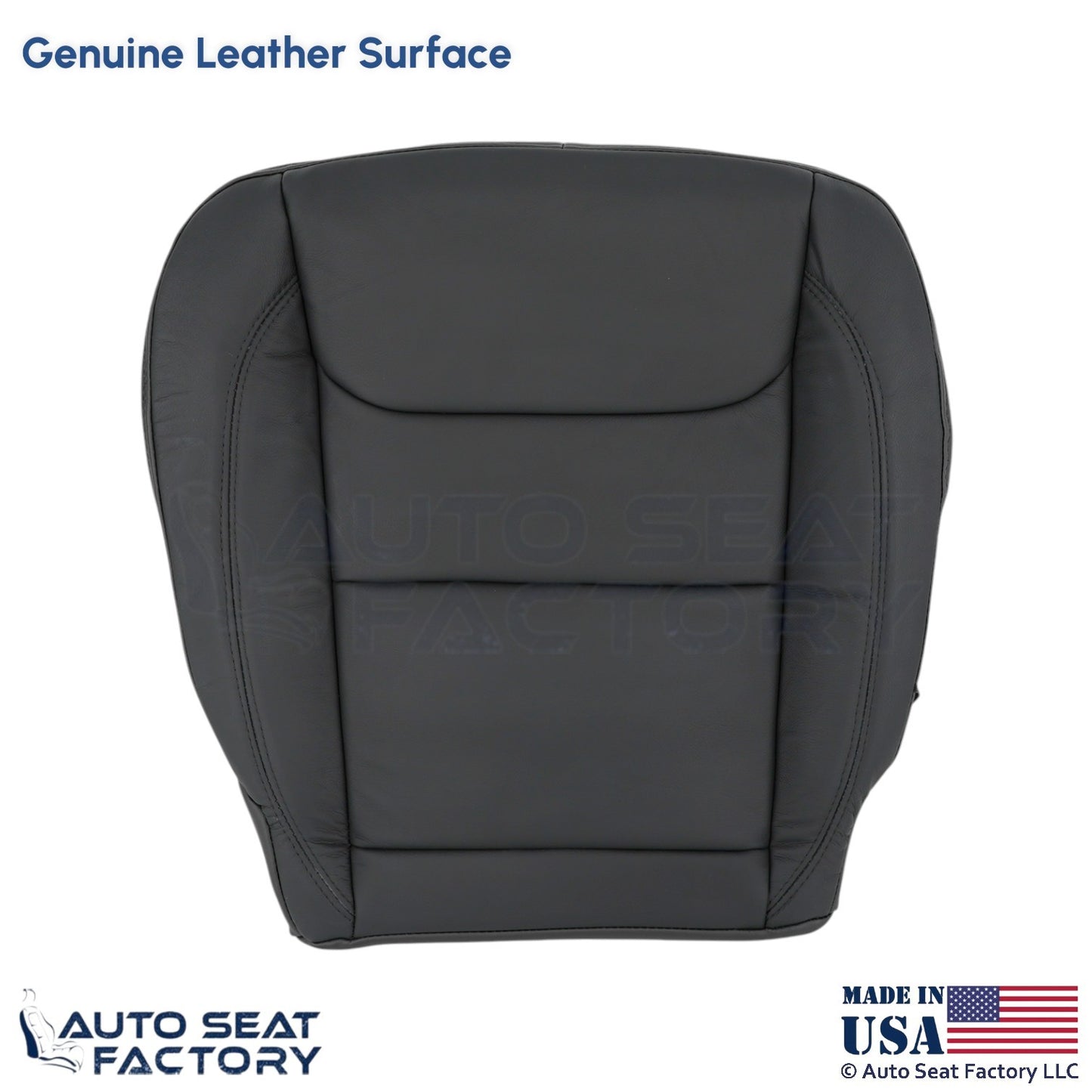 2020 For Dodge Ram 1500 Quad Cab Genuine Leather Driver Bottom Seat Covers Black - OEM-Style Replacement Seat Cover