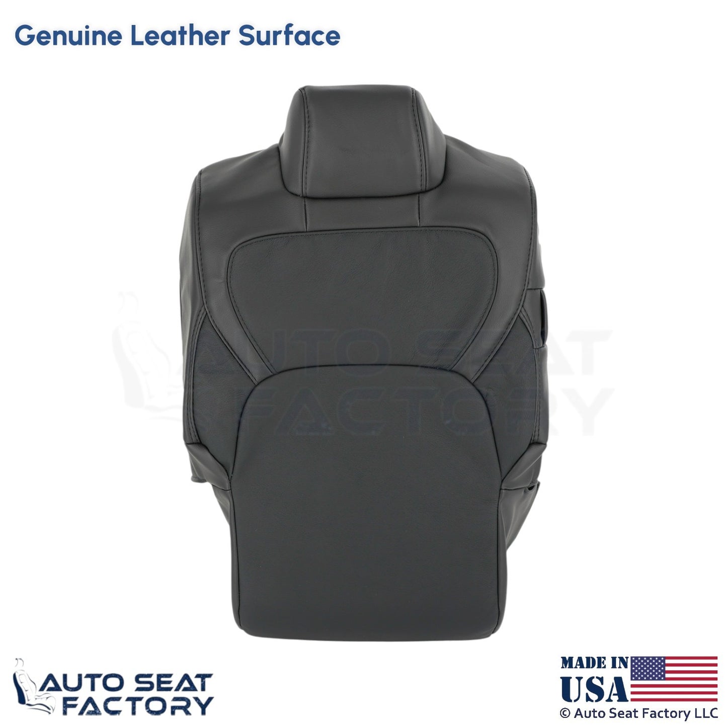 2020 For Dodge Ram 1500 Quad Cab Genuine Leather Front Jump Seat Top Cover Black - OEM-Style Replacement Seat Cover