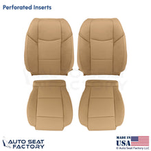 2013-2014 Fits Cadillac ATS Leatherette Perf Front Seat Covers Caramel - OEM-Style Replacement Seat Cover