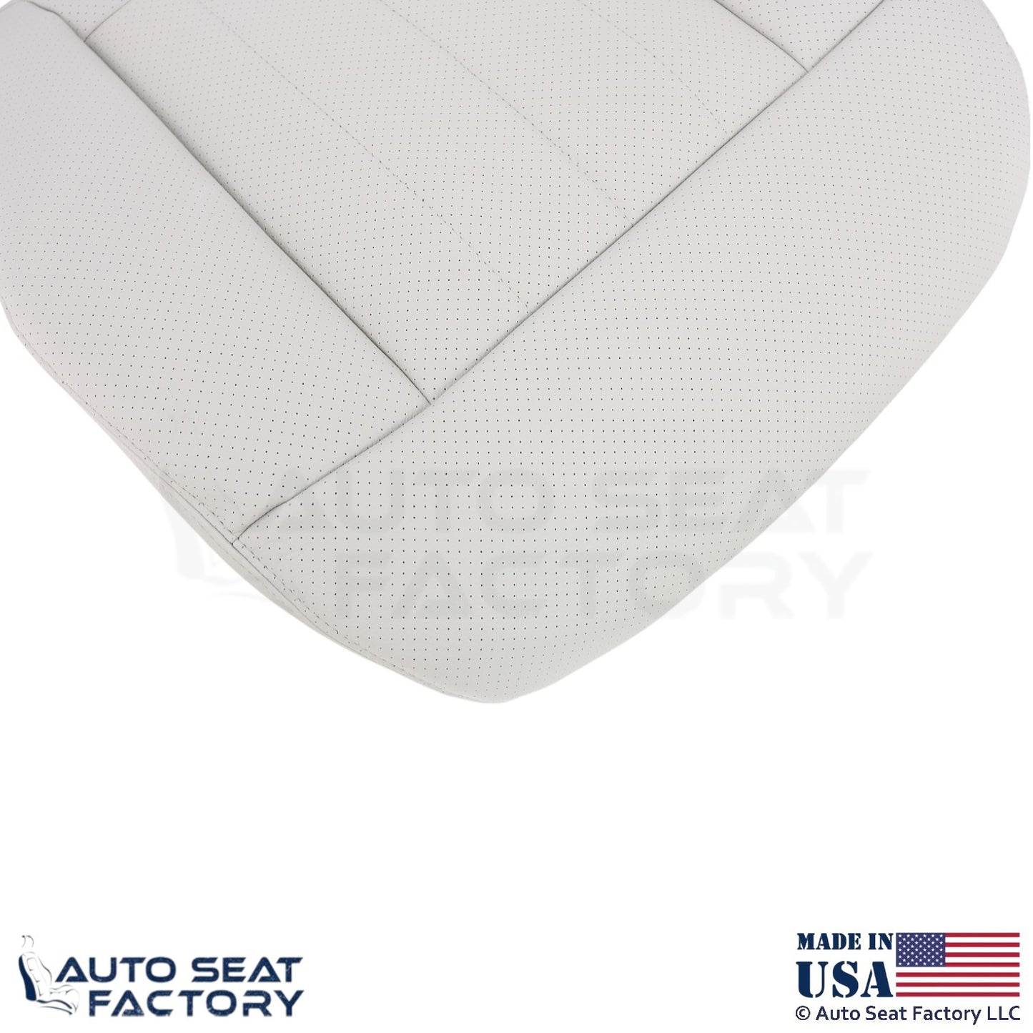 2014-2016 For Mercedes Benz E550 E350 Leatherette Perf. Driver Bottom Cover Gray - OEM-Style Replacement Seat Cover