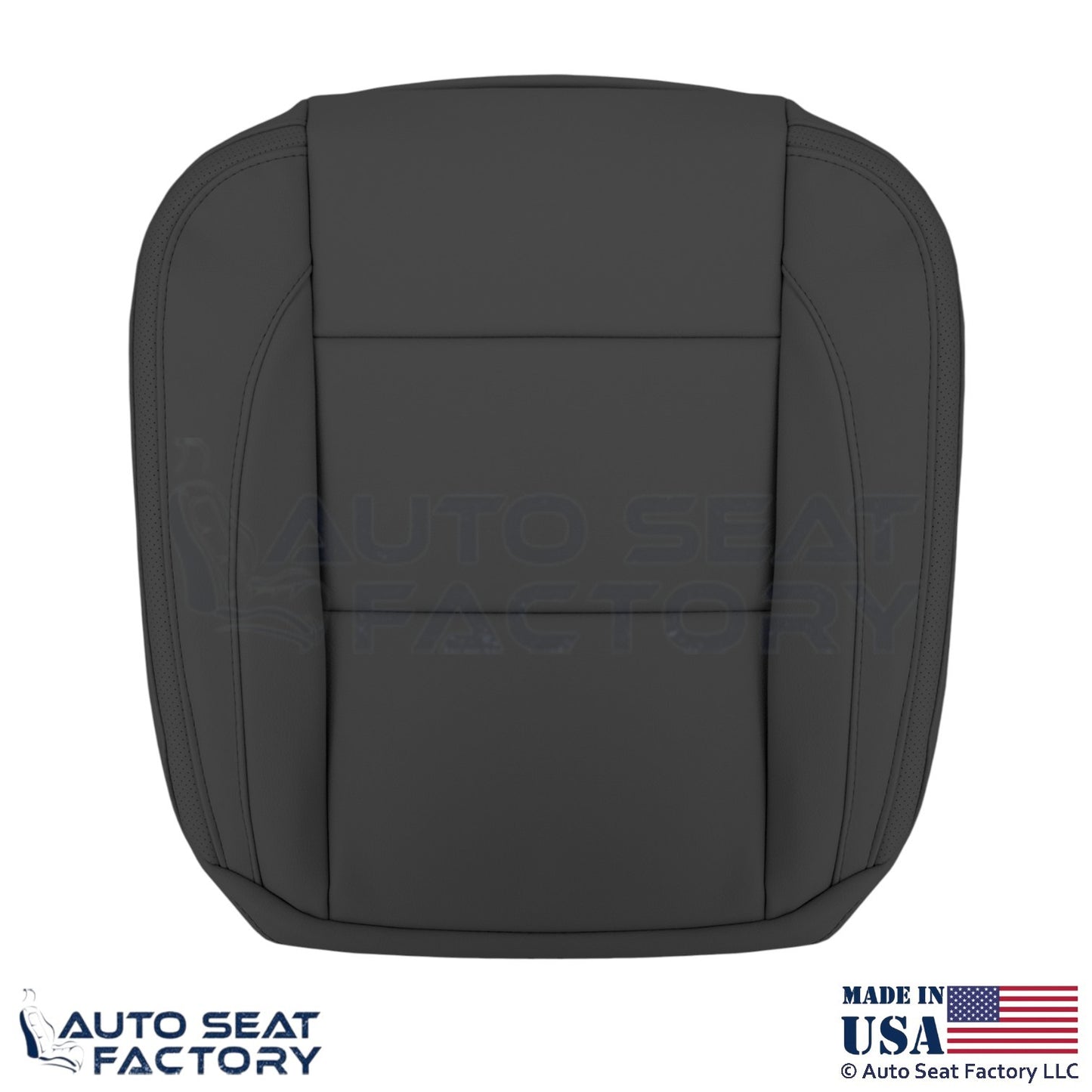 2008-2013 Fits Volvo C70 Leather Perforated Front Bottom Seat Covers Offblack - OEM-Style Replacement Seat Cover
