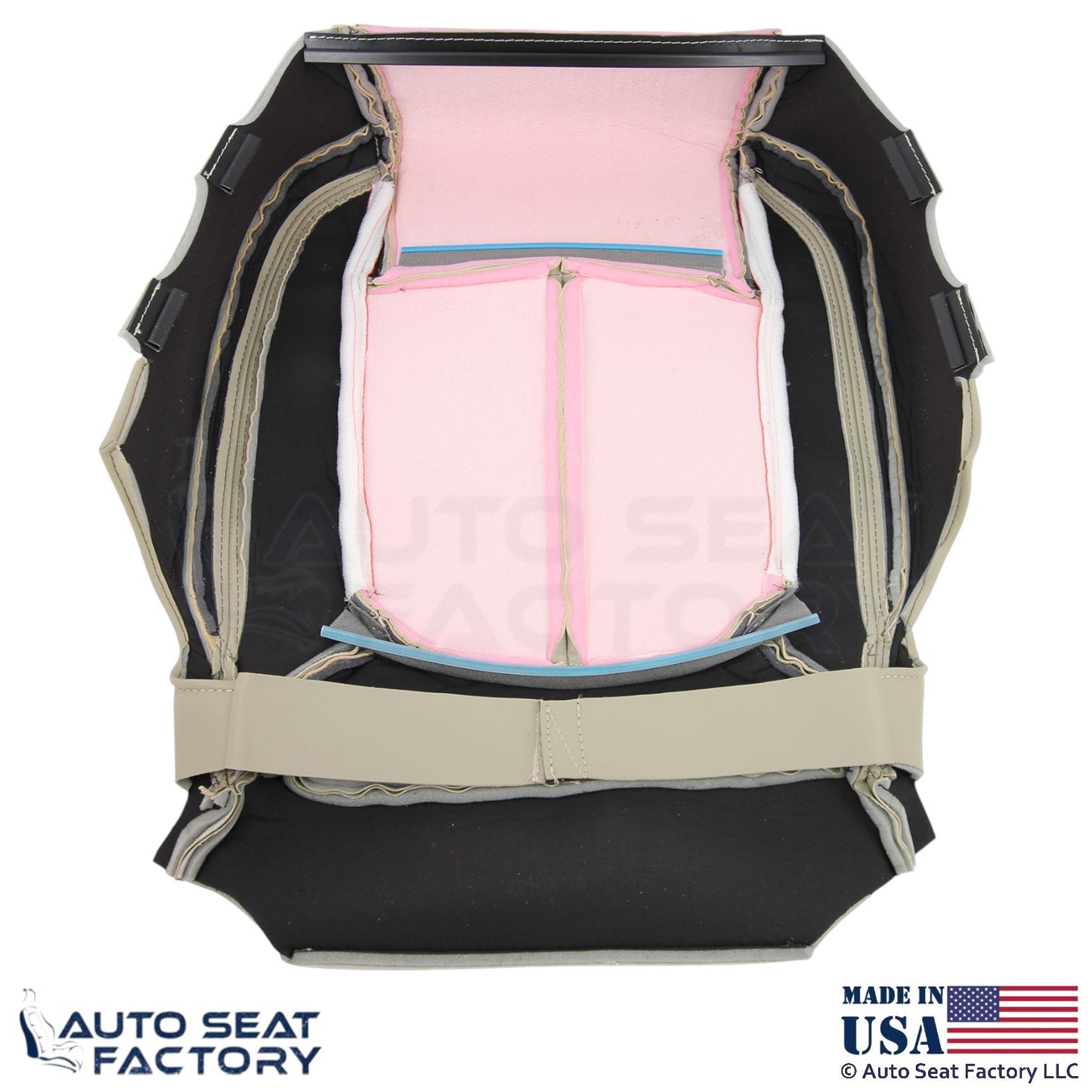 2014-2016 Fits Buick LaCrosse Genuine Leather Driver Bottom Cover Light Neutral - OEM-Style Replacement Seat Cover