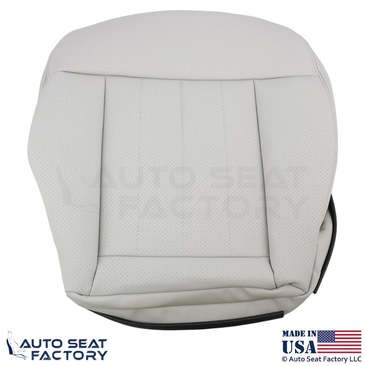 2010-2013 Fits Mercedes Benz E550 Genuine Leather Perf. Driver Bottom Cover Ash - OEM-Style Replacement Seat Cover