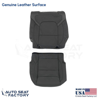 2020 Fits Dodge Ram 1500 Genuine Leather Rear Bench Passenger Side Covers Black - OEM-Style Replacement Seat Cover