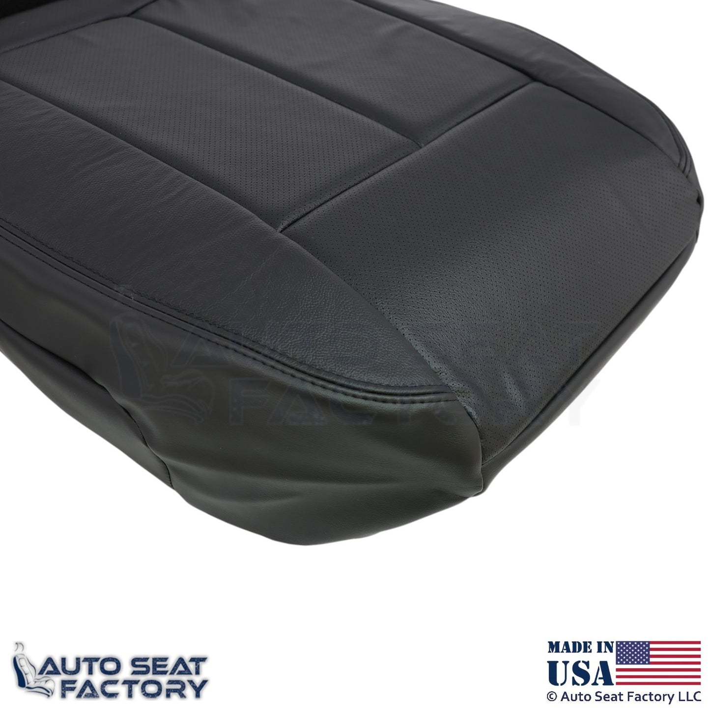 2013-2018 For Nissan Altima Sedan Genuine Leather Passenger Bottom Cover Black - OEM-Style Replacement Seat Cover