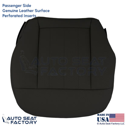 2010-16 For Mercedes Benz E550 Genuine Leather Perf Passenger Bottom Cover Black - OEM-Style Replacement Seat Cover
