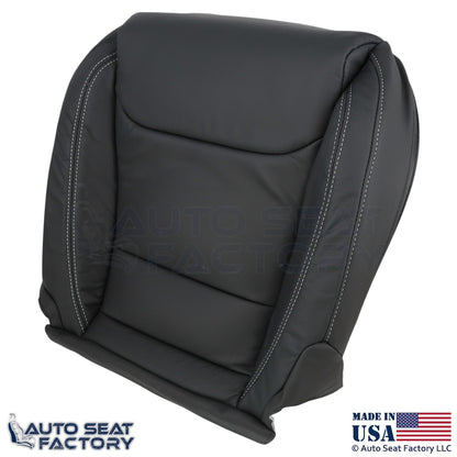 2016-2025  For Tesla Model S Leatherette Driver Bottom Cover Black w/ White Stch - OEM-Style Replacement Seat Cover