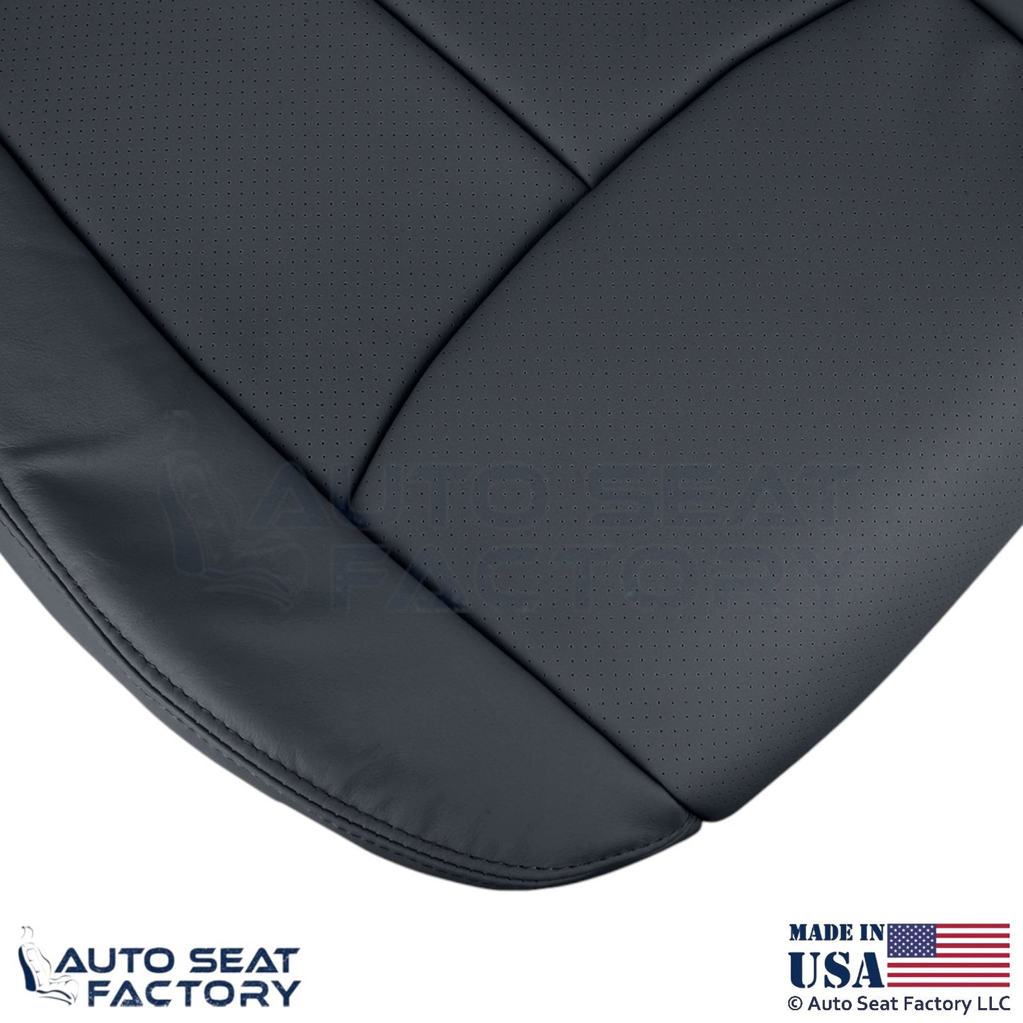 2011-2013 Fits Infiniti M37 M56 Genuine Leather Passenger Bottom Cover Graphite - OEM-Style Replacement Seat Cover