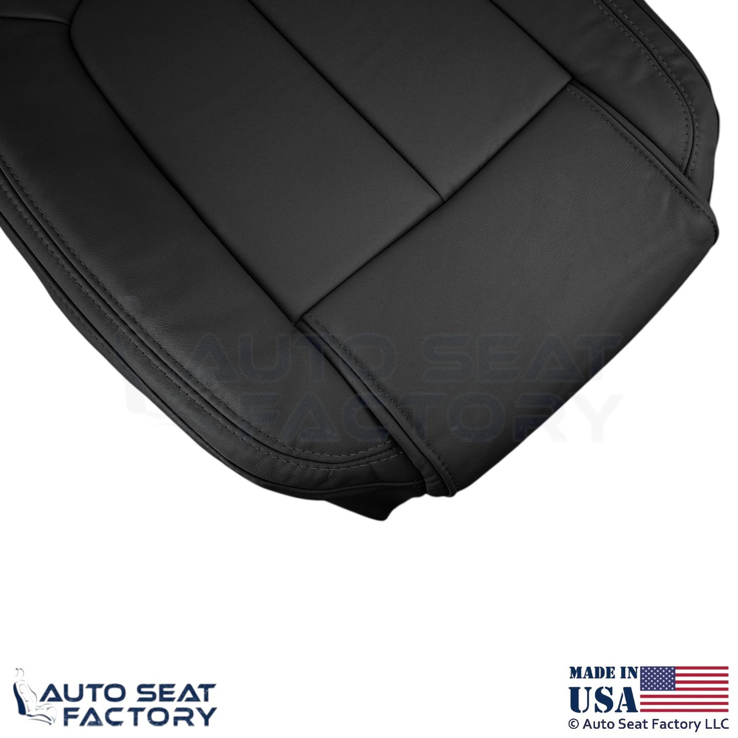 2014-2016 Fits Buick LaCrosse Genuine Leather Passenger Bottom Seat Covers Ebony - OEM-Style Replacement Seat Cover