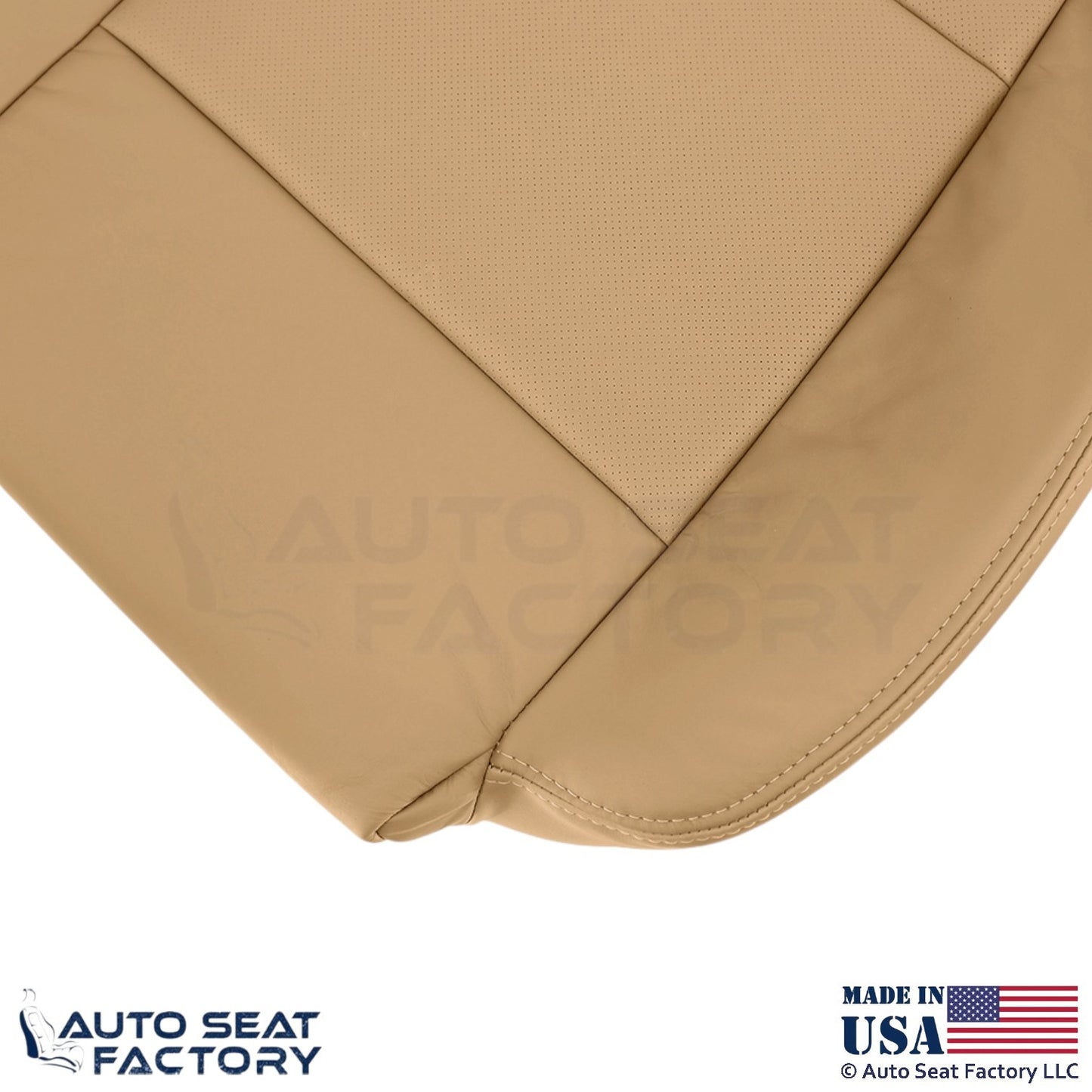 2013-2014 Fits Cadillac ATS Leather Perf Front Bottom Seat Covers Caramel - OEM-Style Replacement Seat Cover