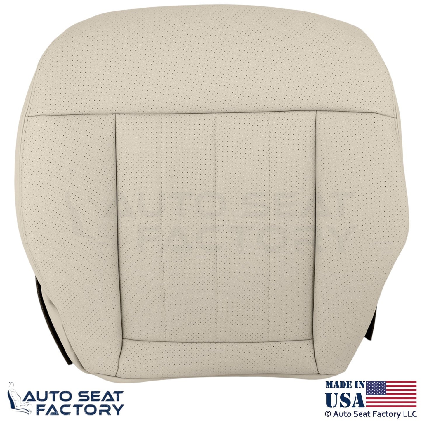 2014-2016 Fits Mercedes Benz E550 Leatherette Perf Bottom Seat Covers Silk Beige - OEM-Style Replacement Seat Cover