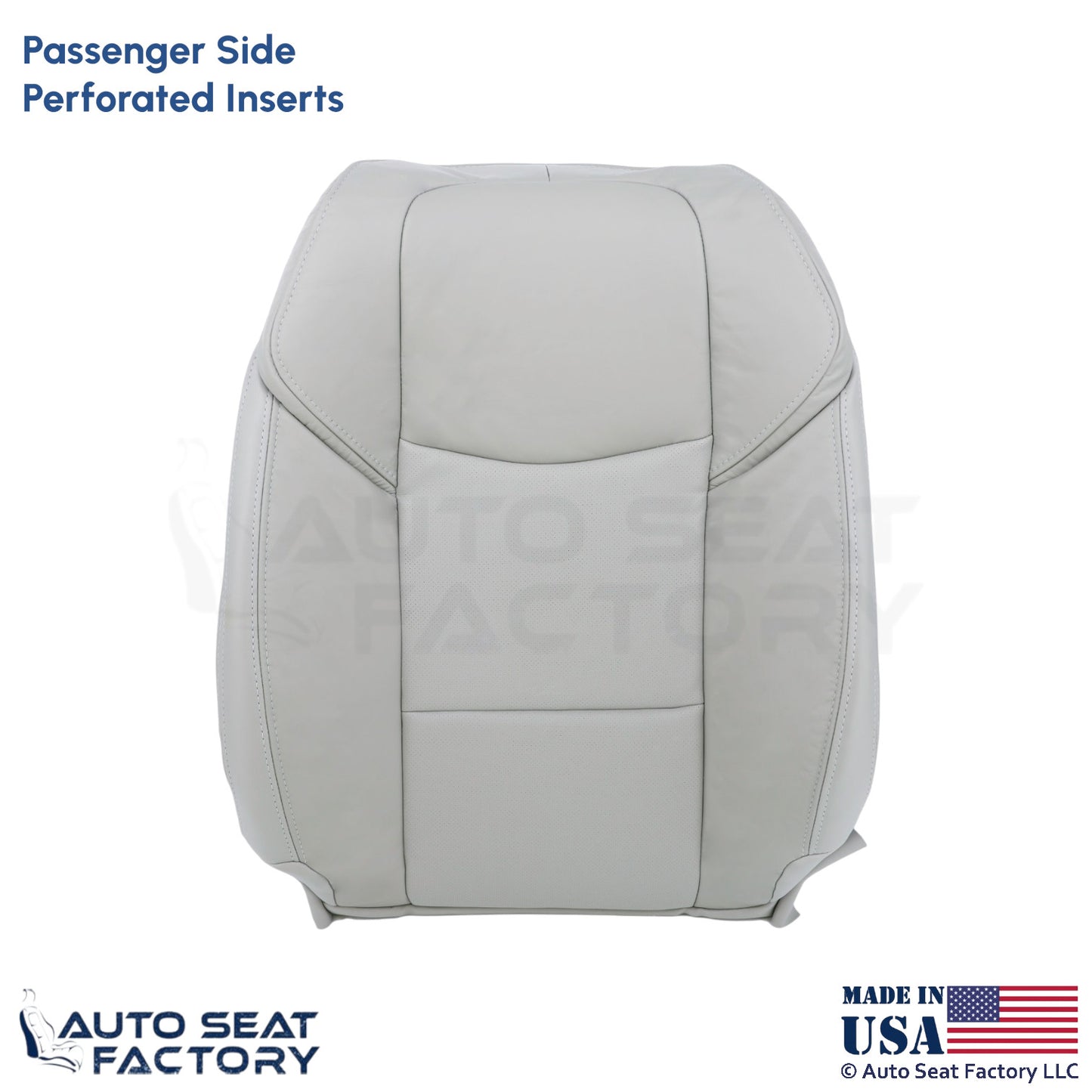 2015-2019 Fits Cadillac ATS Leather Front Passenger Top Seat Cover Light Neutral - OEM-Style Replacement Seat Cover