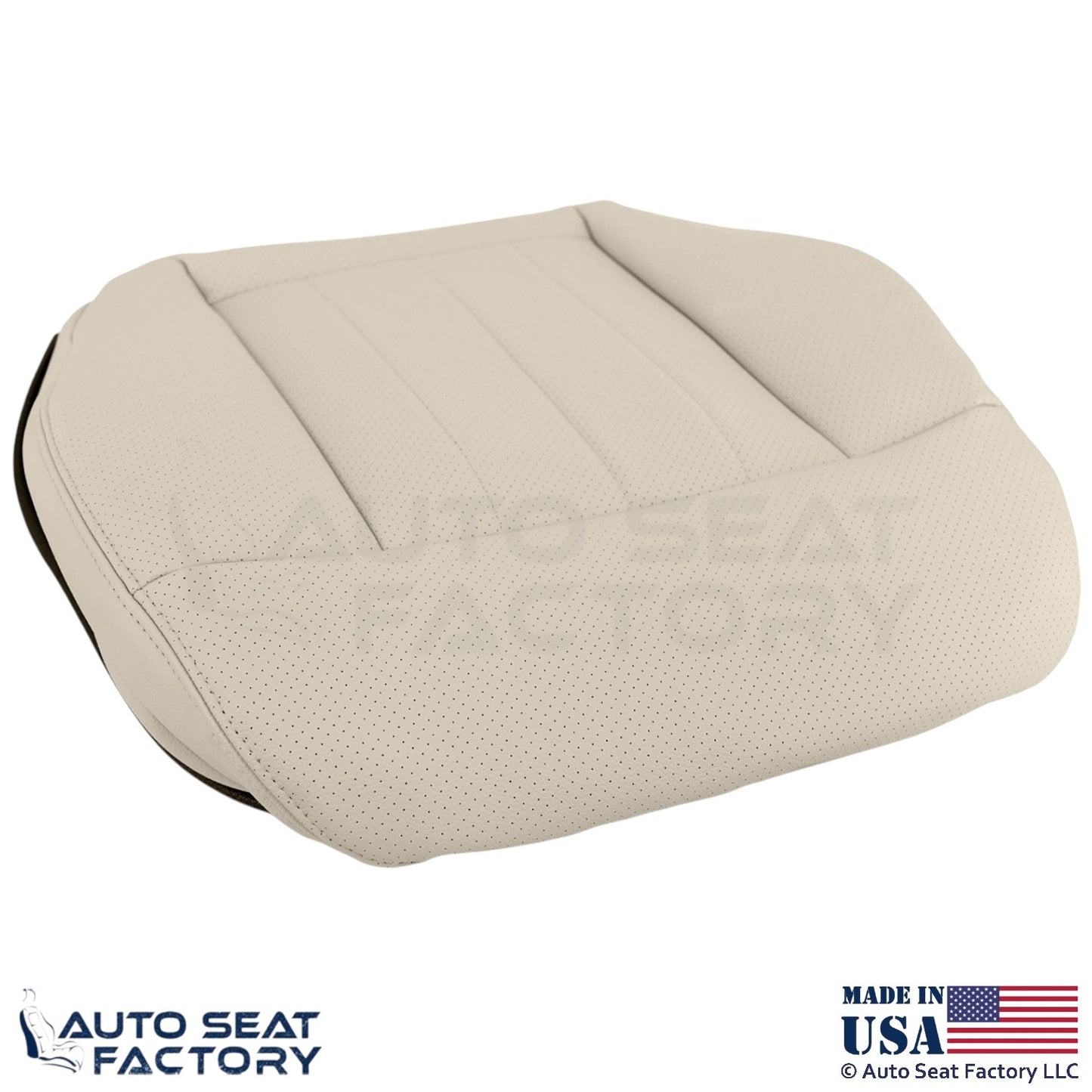 2010-2013 Fits Mercedes Benz E550 E350 Leatherette Perf. Bottom Covers Almond - OEM-Style Replacement Seat Cover