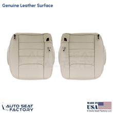 1999-2001 For Lincoln Town Car Genuine Leather Front Bottom Covers Lt. Parchment - OEM-Style Replacement Seat Cover