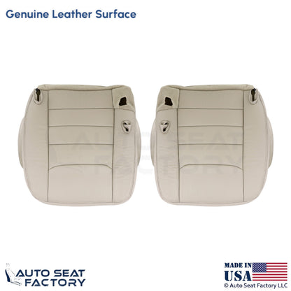 1999-2001 For Lincoln Town Car Genuine Leather Front Bottom Covers Lt. Parchment - OEM-Style Replacement Seat Cover