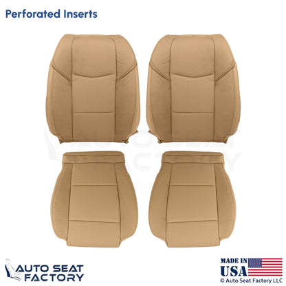 2013-2014 Fits Cadillac ATS Leather Perf Front Replacement Seat Covers Caramel - OEM-Style Replacement Seat Cover