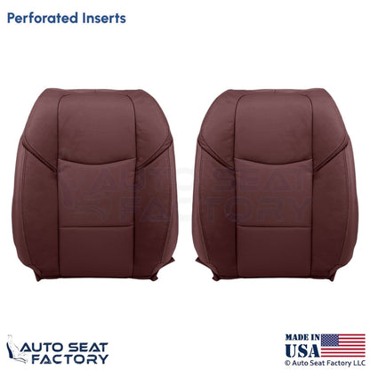 2013-2019 Fits Cadillac ATS Leather Perf Front Top Seat Covers Morello Red - OEM-Style Replacement Seat Cover